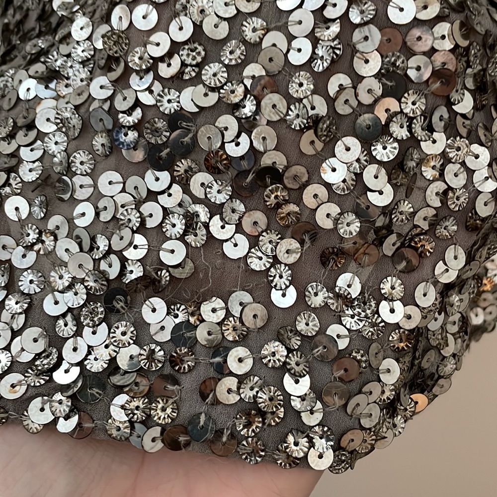 VINCE | Sleeveless Gold Sequin Blouse - Picture 4 of 12